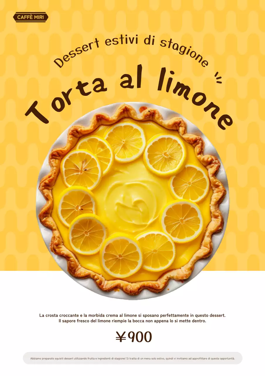 Promuovete un nuovo menu di dessert estivi con un bel colore giallo