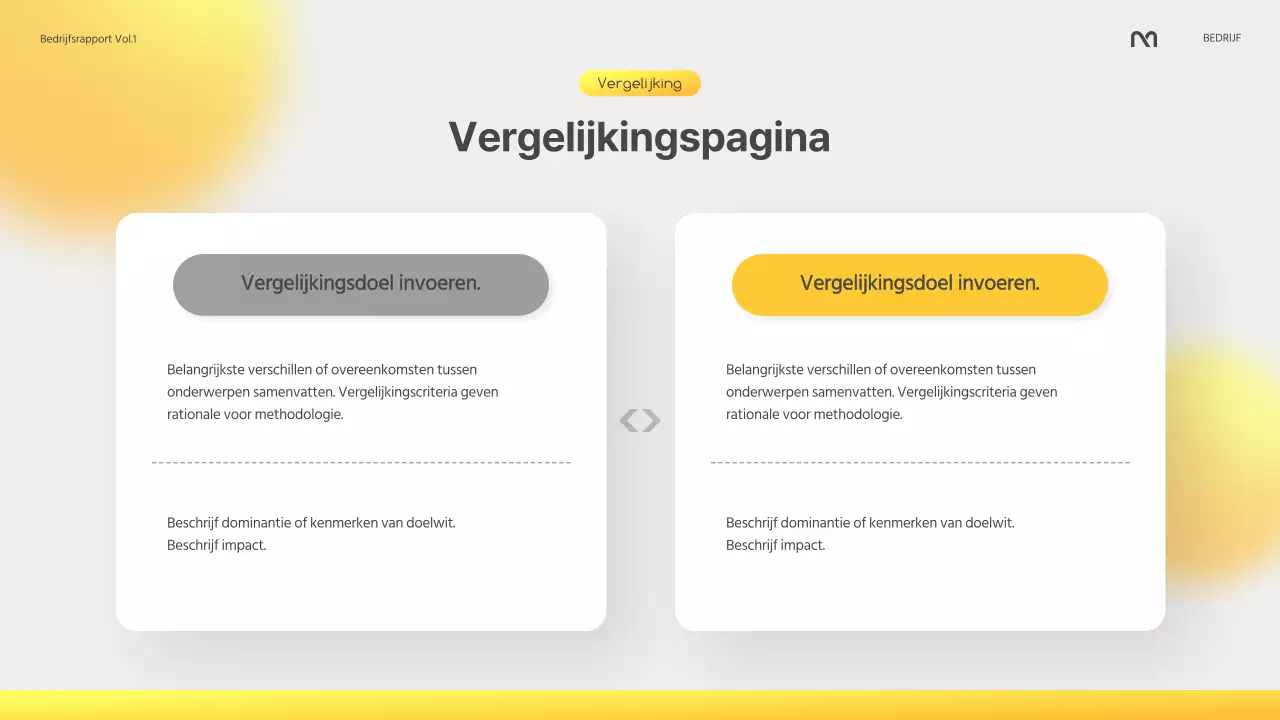 Een modern bedrijfsrapport in geel en grijs