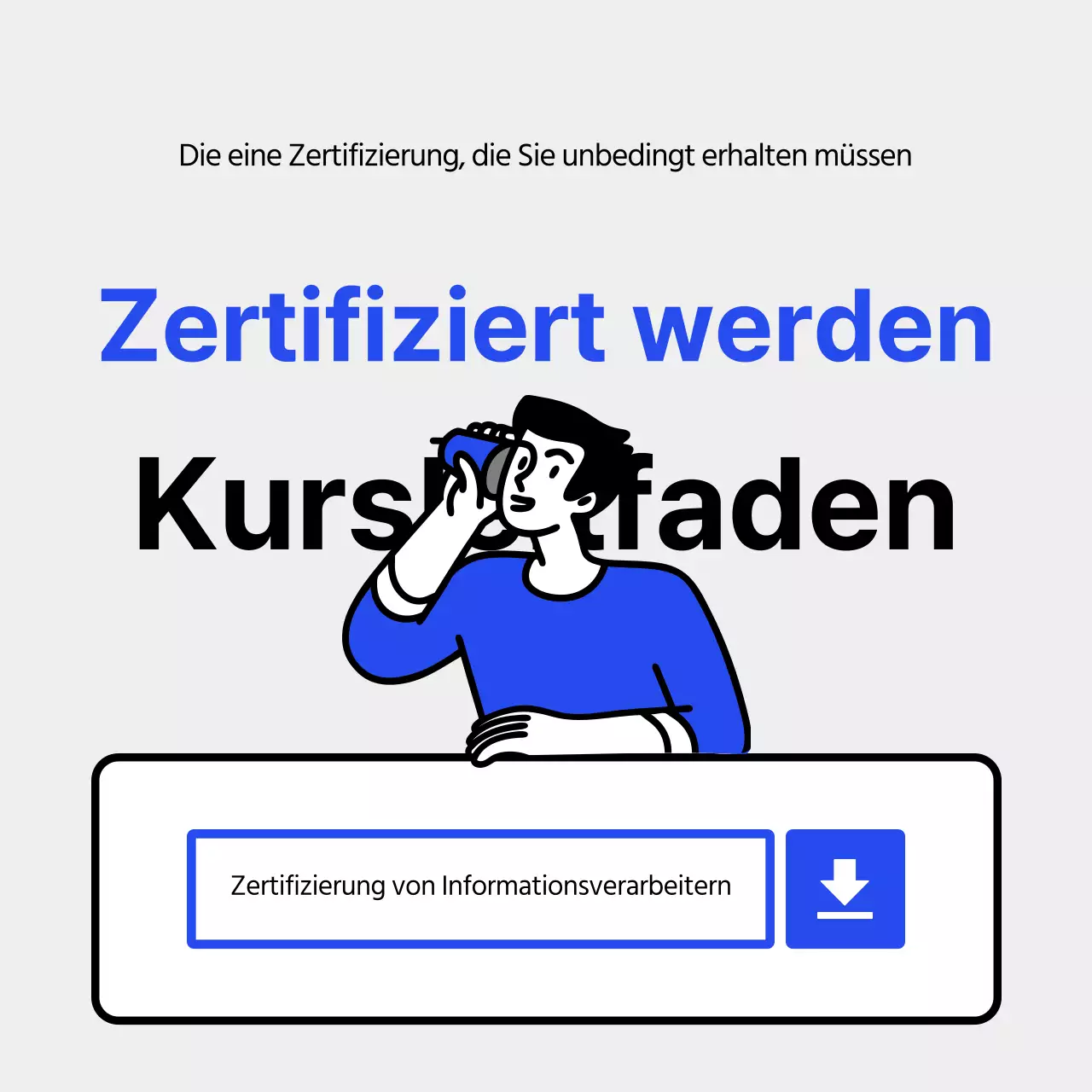 Ein einfacher blauer und hellblauer Zertifizierungsprospekt