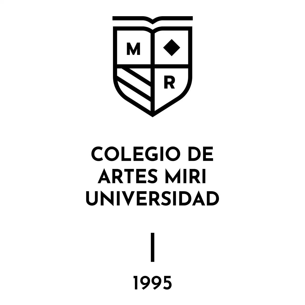 Diseño con el emblema de la escuela en forma de bandera