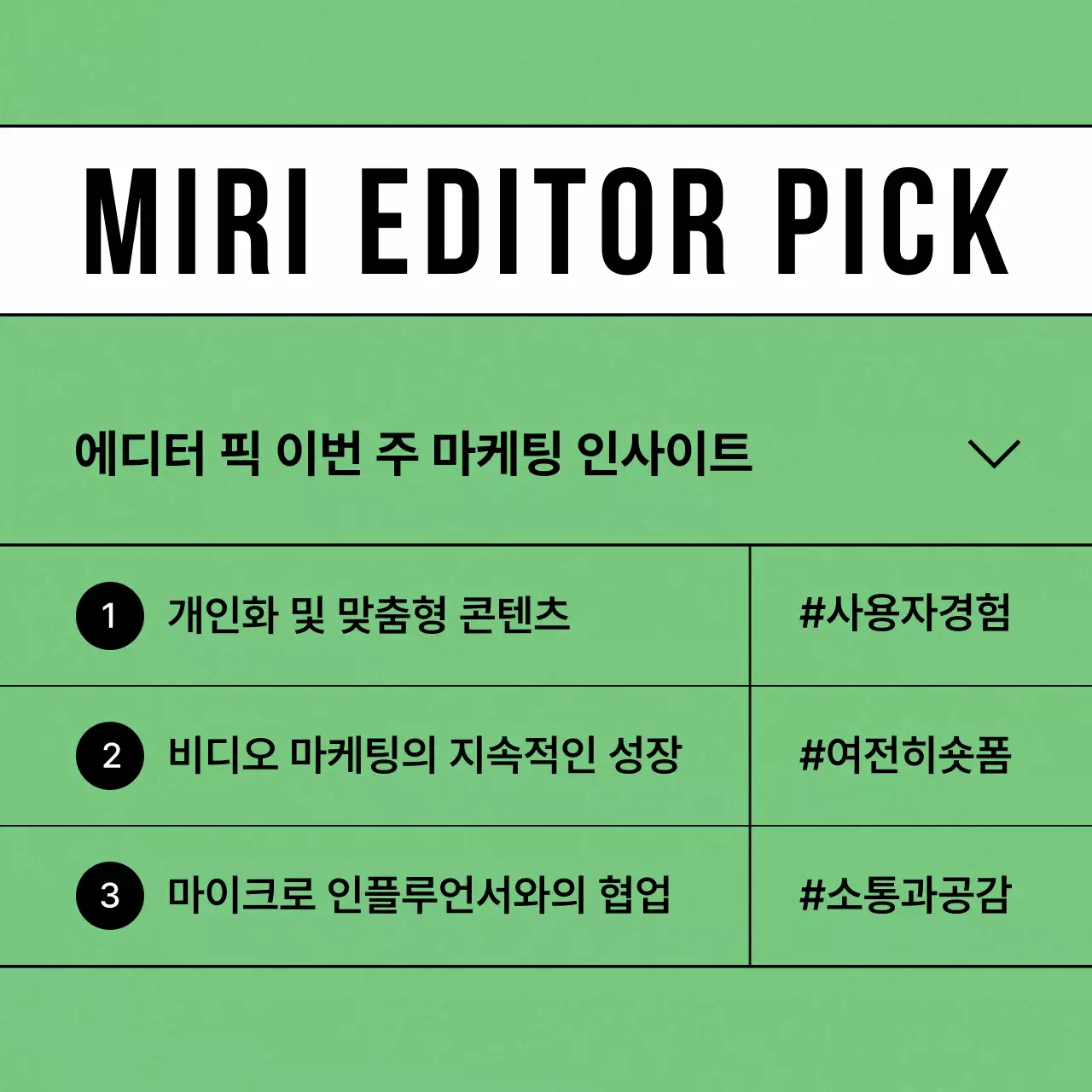 연두와 흰색의 심플한 마케팅 게시글