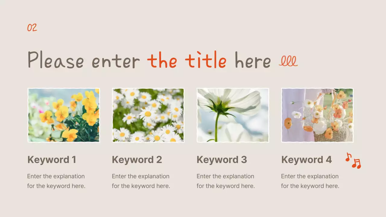 Orange Simple Flower Template Presentation