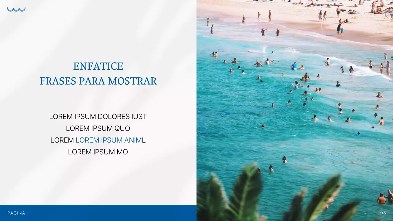 Sencilla presentación de fondo veraniego en azul y marfil