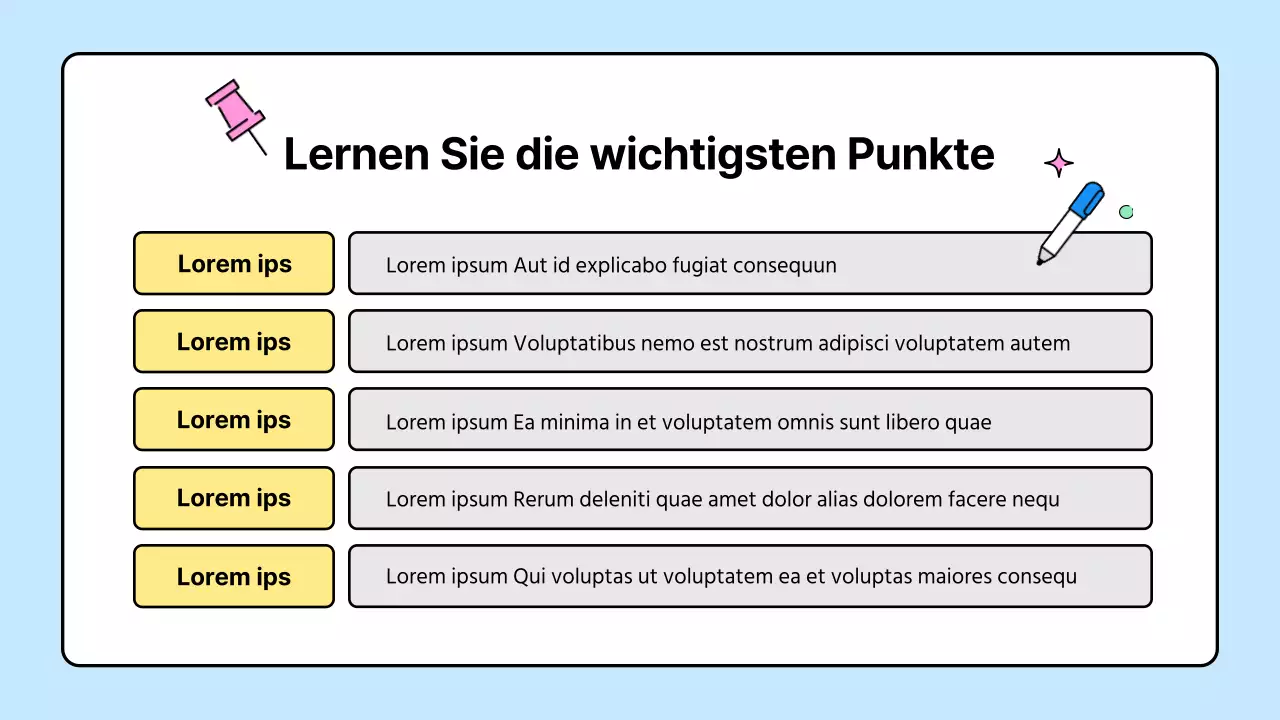 Niedliche gelbe und blaue Schulmaterialien