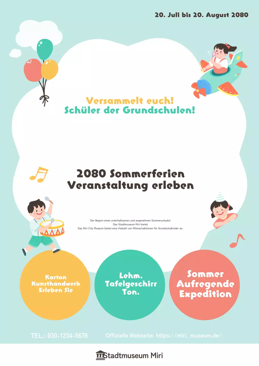 Ein bezaubernder grün-gelber Flyer für eine Kinderveranstaltung!