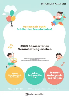 Ein bezaubernder grün-gelber Flyer für eine Kinderveranstaltung!
