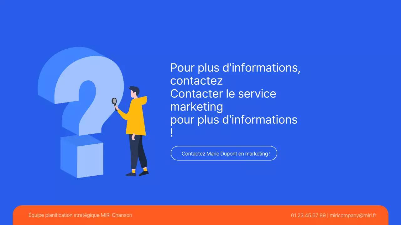 Tendances marketing simples en bleu et orange Document d'information