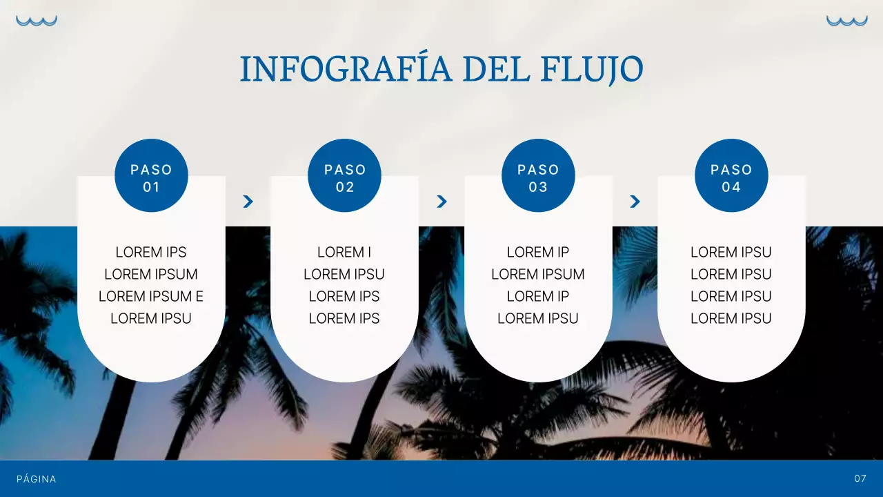 Sencilla presentación de fondo veraniego en azul y marfil