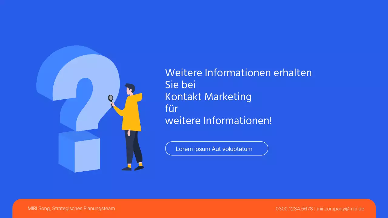 Einfache Marketingtrends in Blau und Orange Themenpapier
