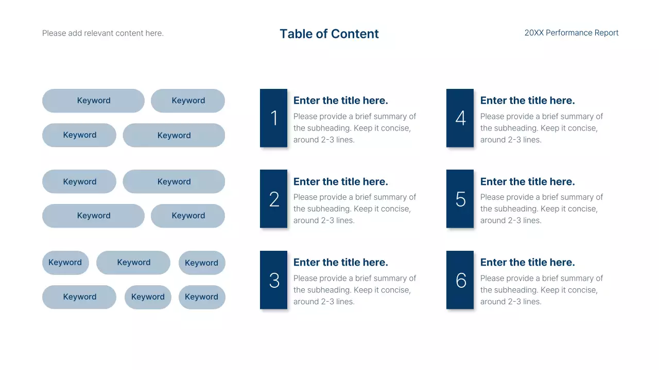 Blue Modern Performance Report Document Presentation