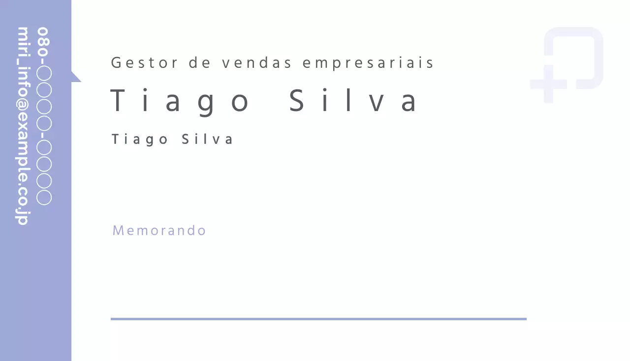 Cartão de visita básico para executivos de contas de empresas em branco e roxo