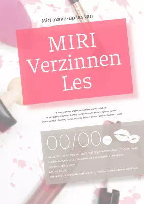 Make-up lesadvertentie in roze en ivoor