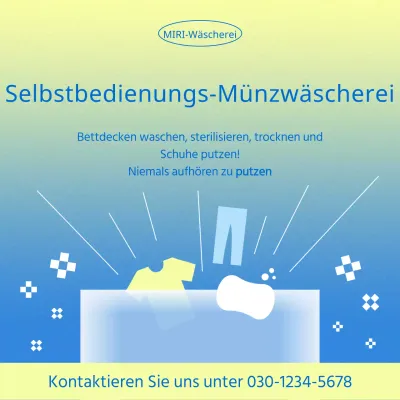 Förderung des Münzwaschens mit gelben und blauen Farben