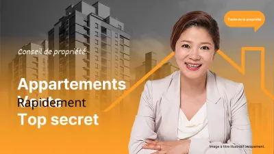 Couverture simple d'un appartement à vendre en orange et blanc