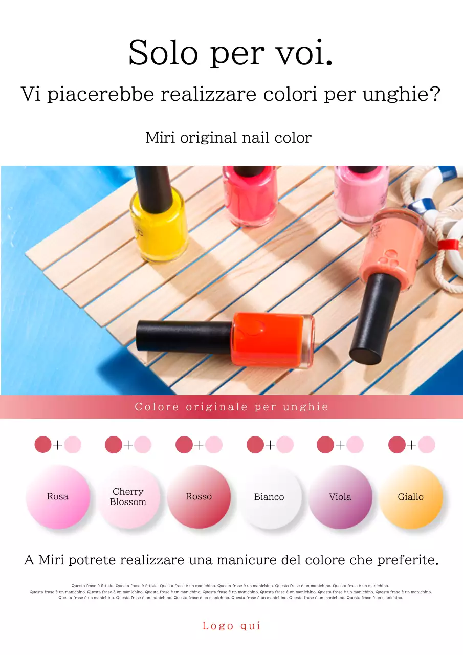 Create un colore per unghie moderno e semplice in blu e bianco Pubblicità