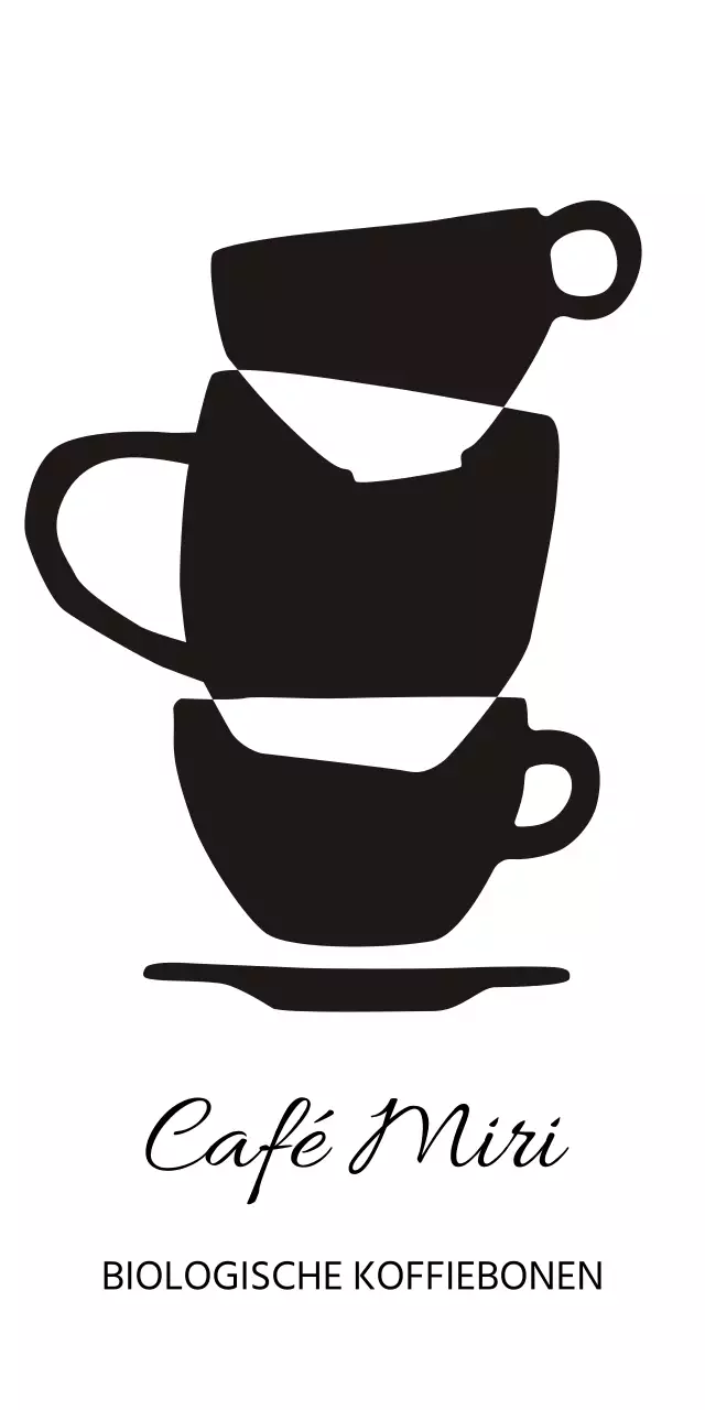 Cafe logo met gestapelde kopjes