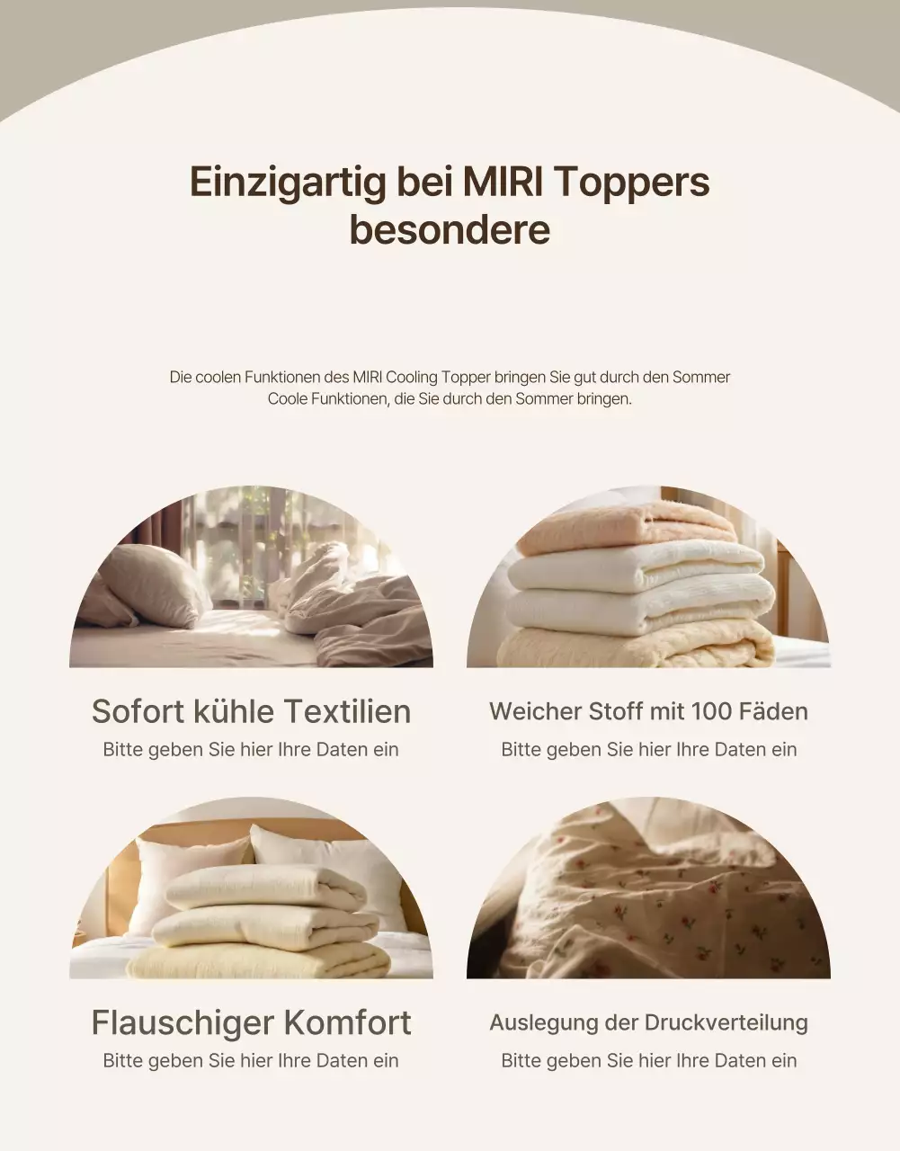 Eine Einführung in moderne Kühlauflagen in Beige und Elfenbein