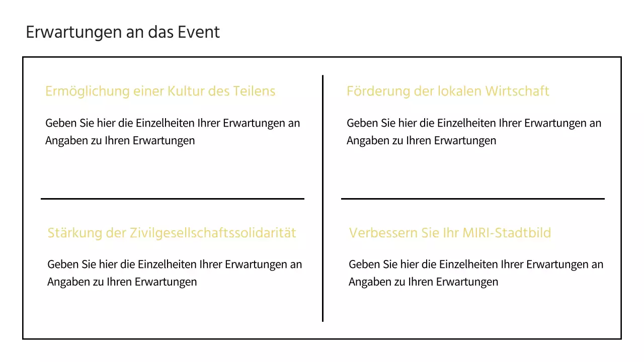 Vorschlag für das Sponsoring eines lokalen Festivals in Gelb