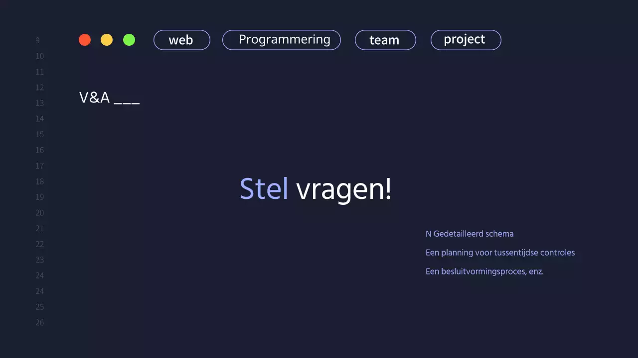 Een eenvoudig projectvoorstel voor een ontwikkelingsteam in marineblauw