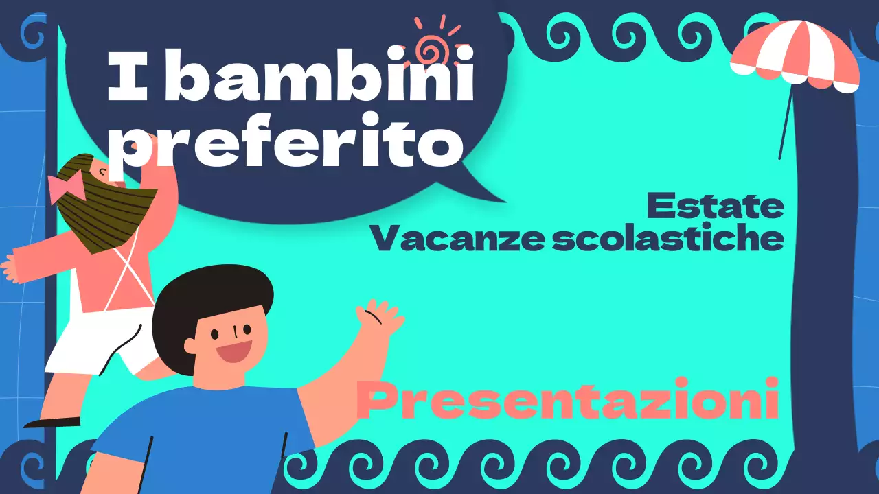 Presentazione delle vacanze estive in blu navy e menta