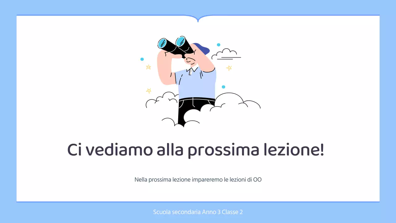 Piano di lezione semplice per insegnanti di scuola in blu e bianco