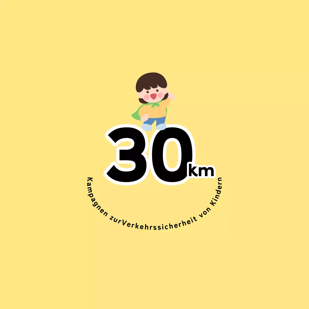 Niedliche und knuddelige Verkehrssicherheitskampagne mit Kinderfiguren