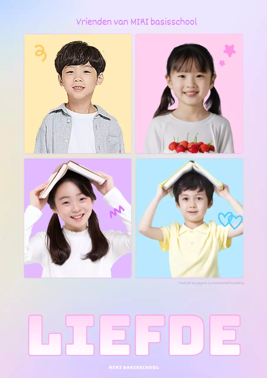 Plaats een foto van een schattig roze en mauve vierkantsmodel