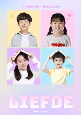 Plaats een foto van een schattig roze en mauve vierkantsmodel