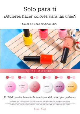 Crea un color de uñas moderno y sencillo en azul y blanco Anuncio