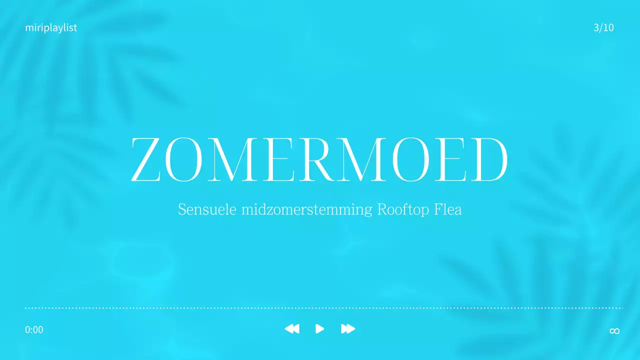 Eenvoudige afspeellijst voor zomermuziek in lichtblauw en wit