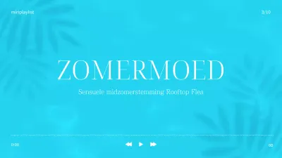 Eenvoudige afspeellijst voor zomermuziek in lichtblauw en wit