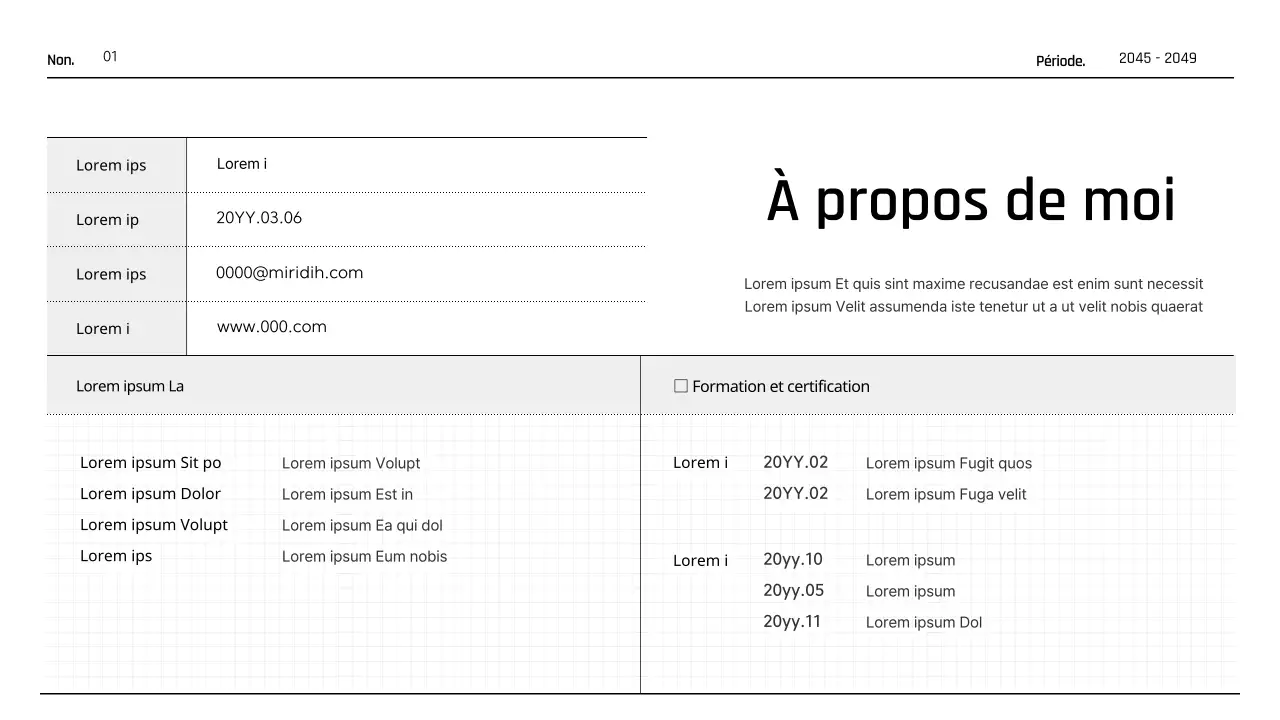 Portefeuille imprimable simple de type agenda en noir et blanc