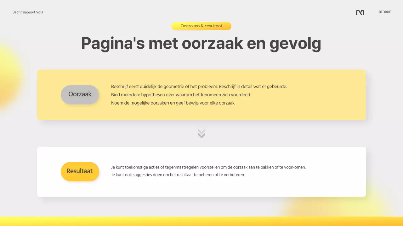 Een modern bedrijfsrapport in geel en grijs