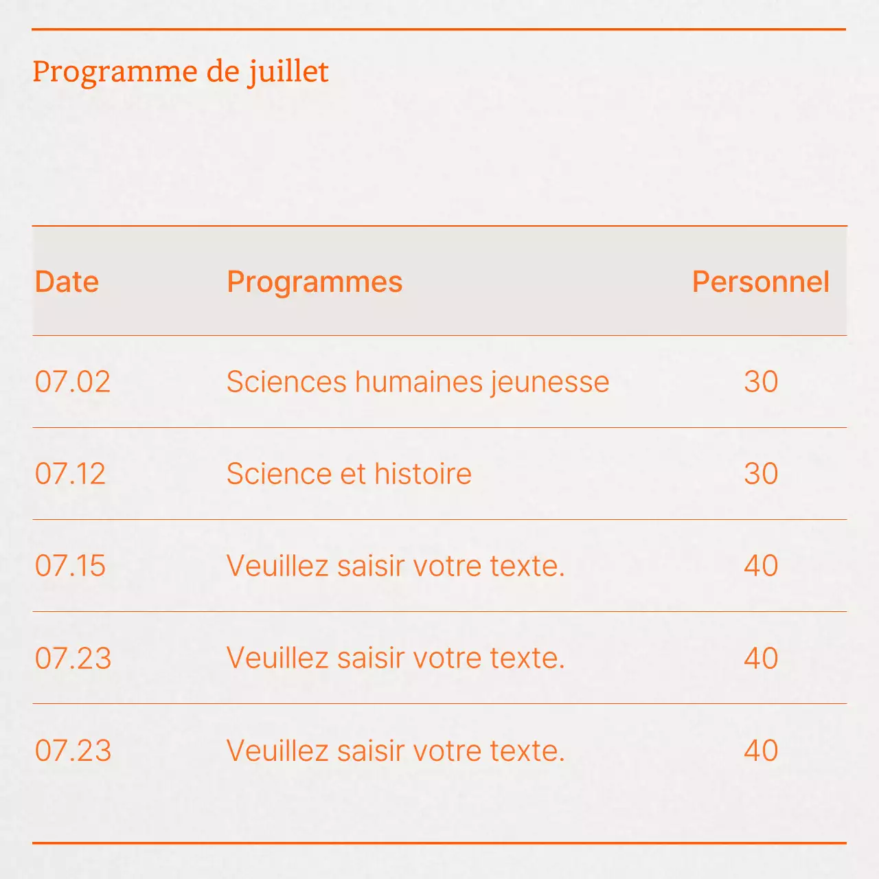 Une simple publicité orange pour une conférence sur les sciences humaines destinée aux jeunes.
