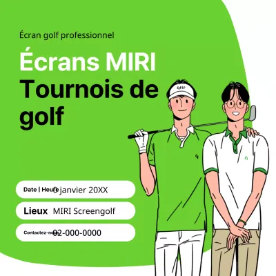 Promouvoir un simple tournoi de golf en marron et noir