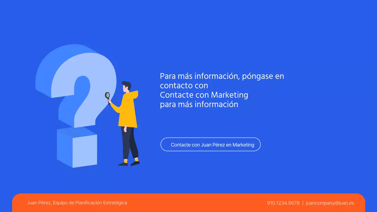 Tendencias de marketing simples en azul y naranja Documento temático