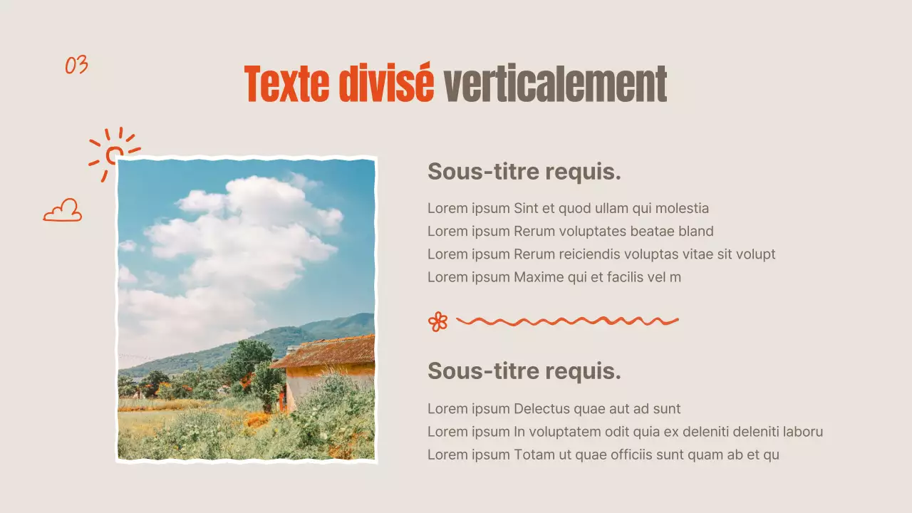 Fleurs d'été orange et ivoire expliquées