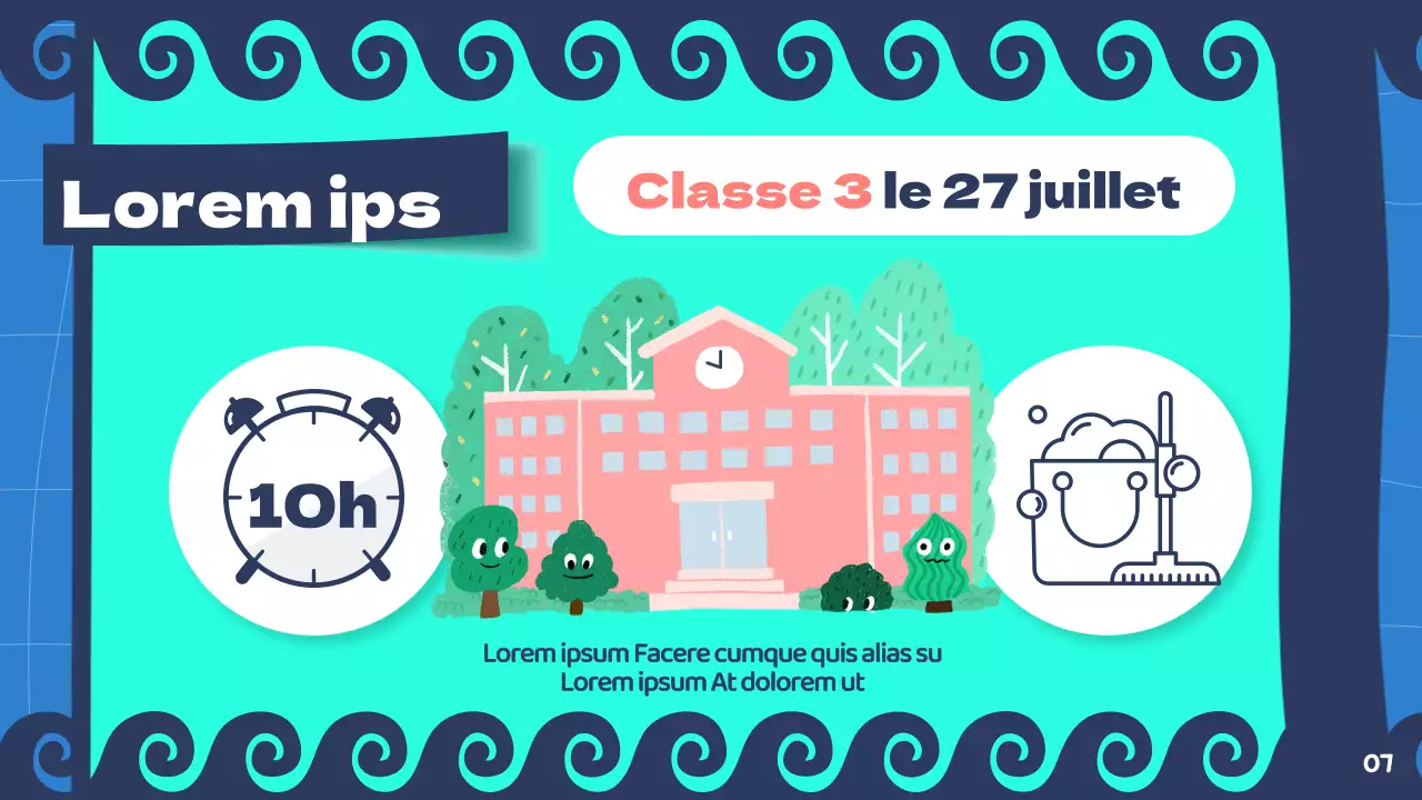 Présentation de vacances d'été menthe et bleu marine