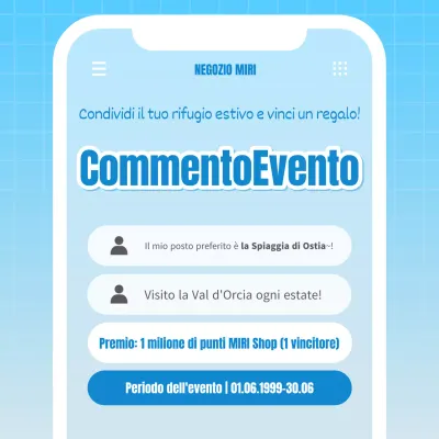 Promuovete il vostro evento con commenti retrò di colore azzurro