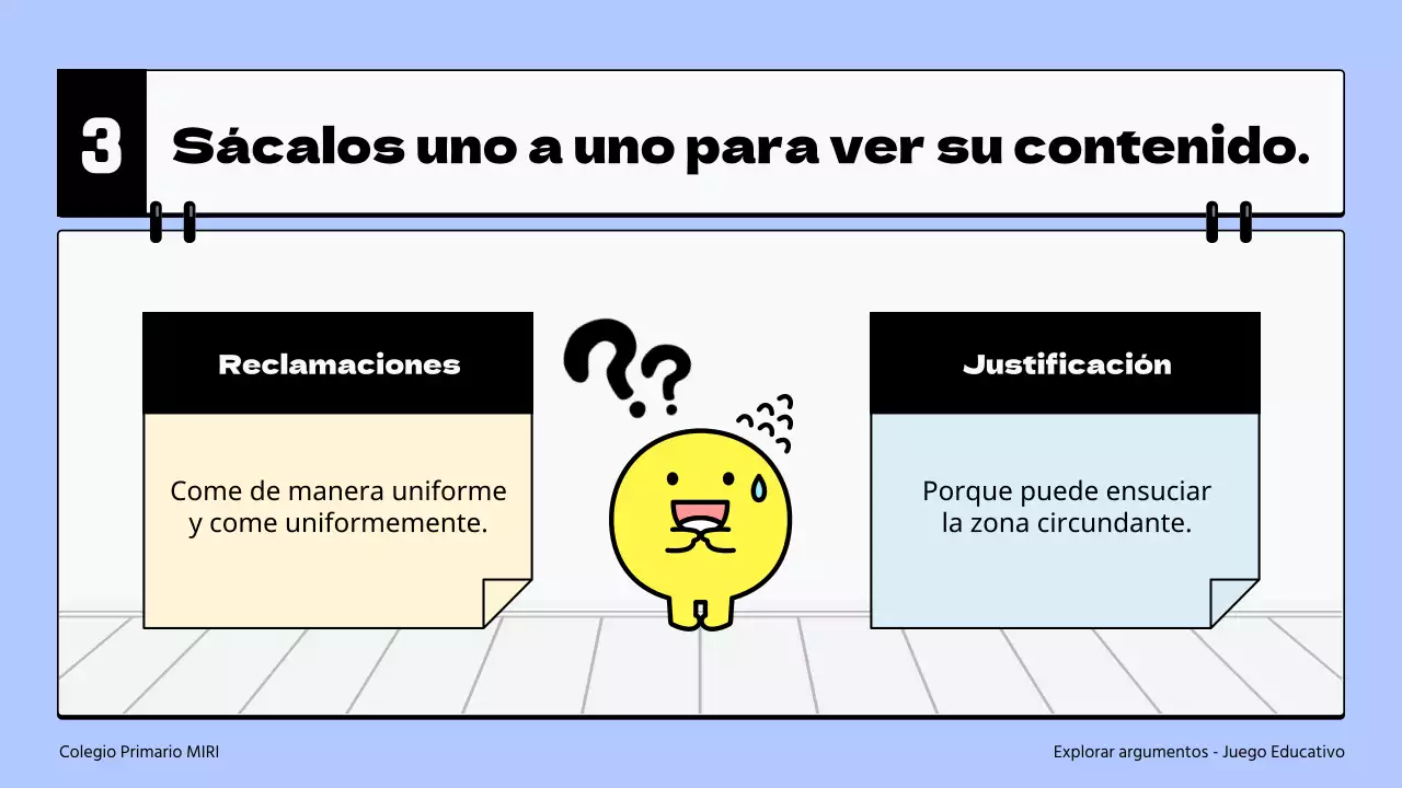 Material sencillo de lengua y literatura para primaria en azul claro y amarillo