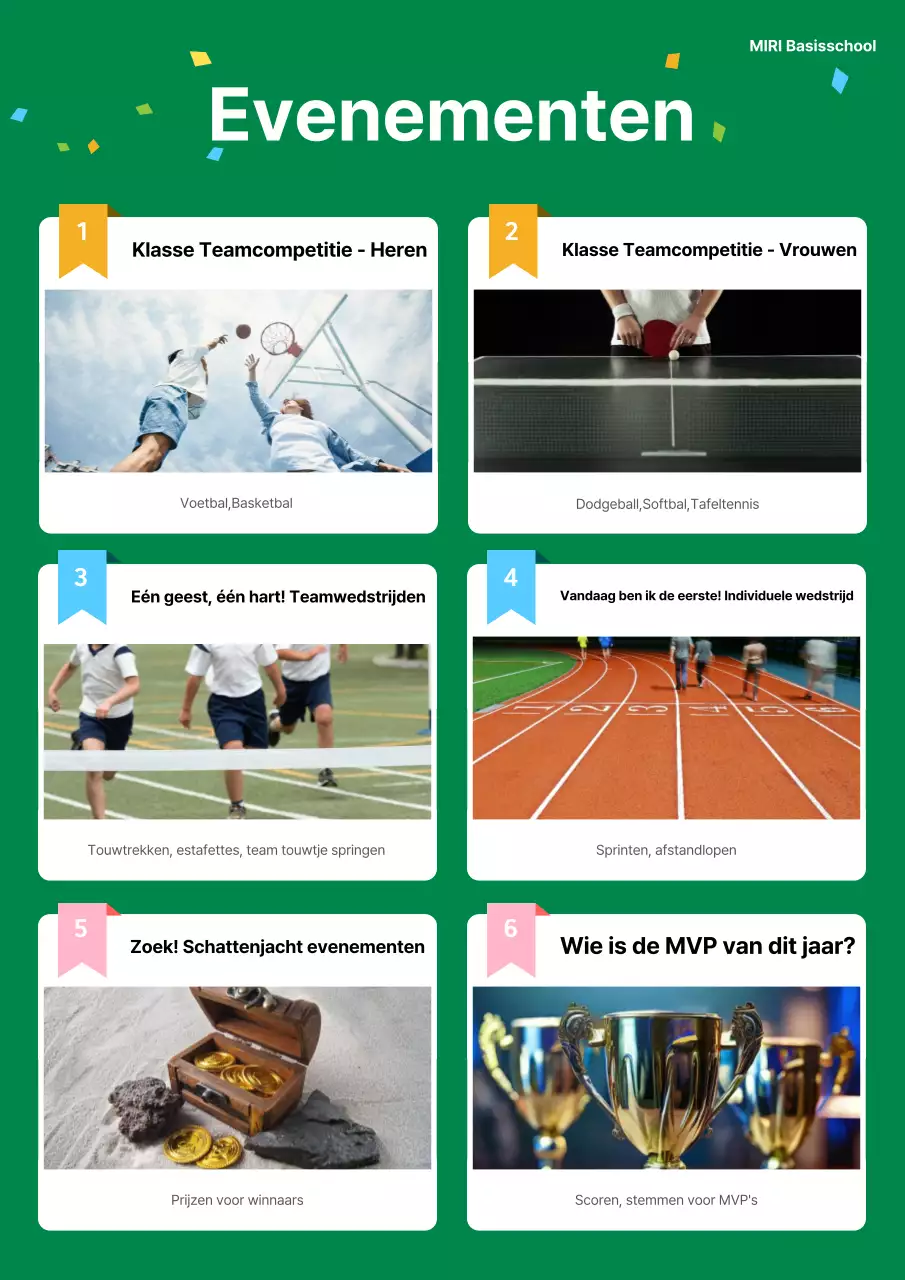 Een lichtblauwe en groene sportdag voor basisscholen promoten