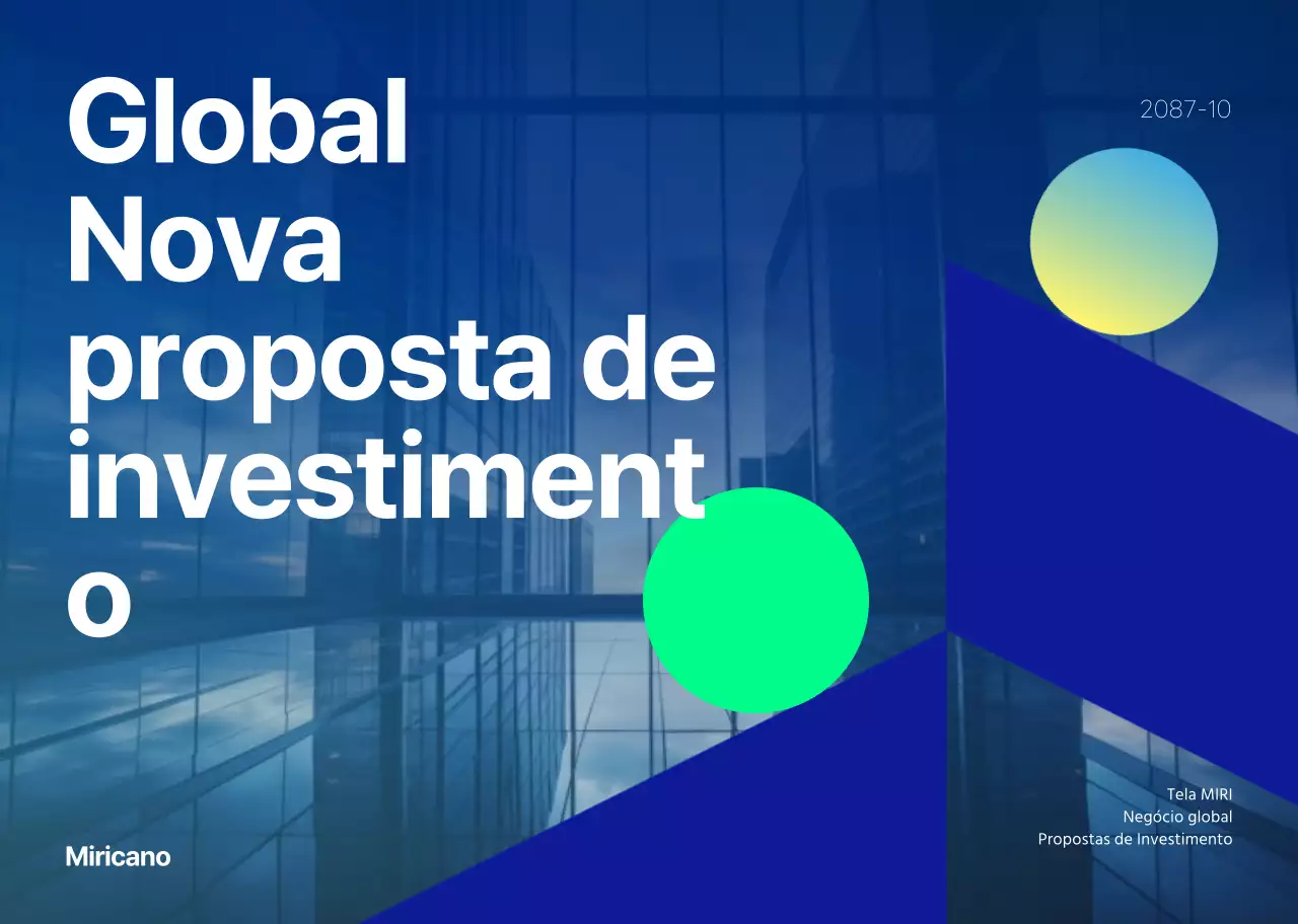 Brochura de proposta de investimento empresarial de confiança azul