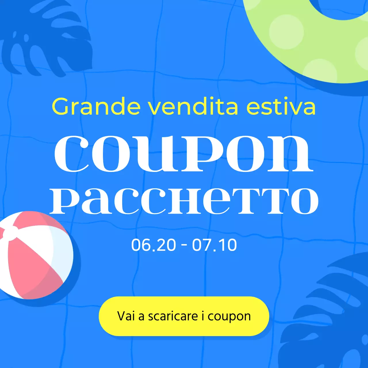 Promuovere una bella vendita estiva in blu e giallo