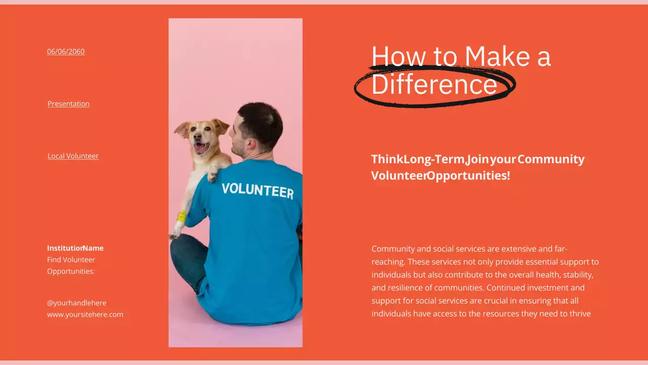 Orange Modern Volunteer Promotion Presentation