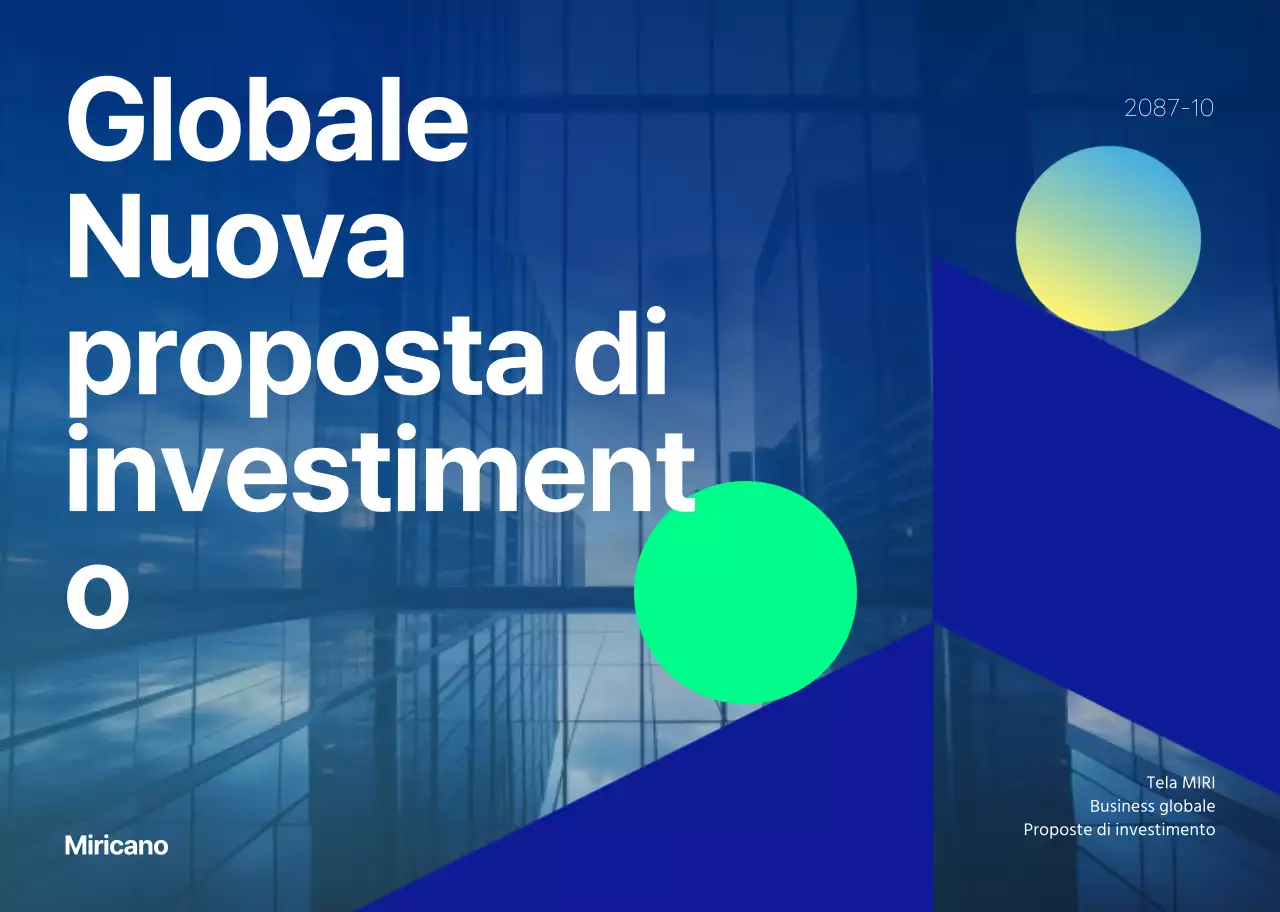 Opuscolo di proposta di investimento aziendale di fiducia blu