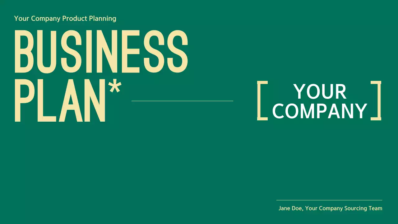 Green Minimal Business Plan Presentation