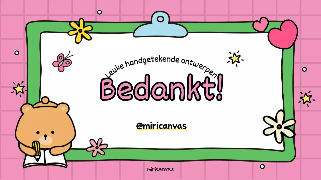 Een schattige roze en groene educatieve promotie