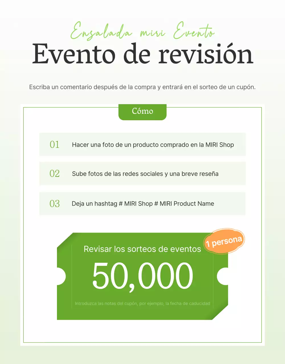 Promover un evento de revisión de ensalada simple en blanco y frijoles de loto