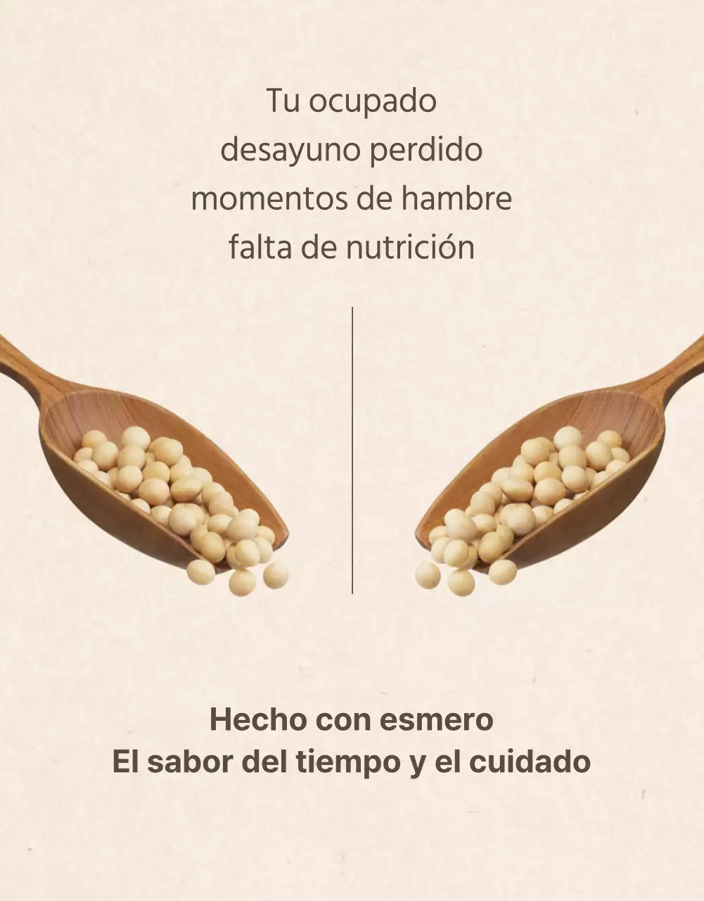 Promoción de la leche de soja en un estilo moderno en beige y caqui