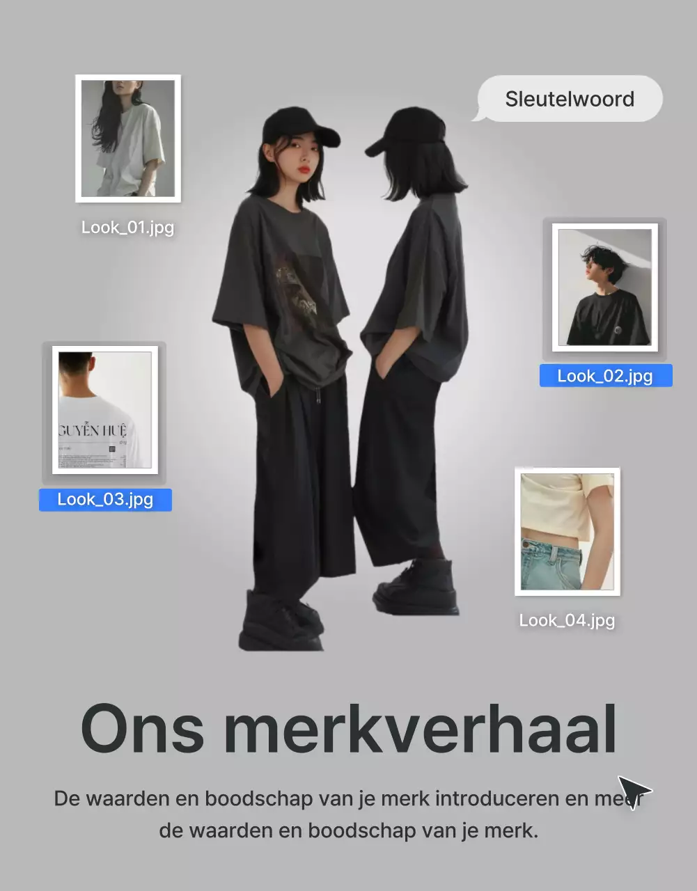 Promoot je intropagina in een trendy fashion mall in grijs en lichtblauw